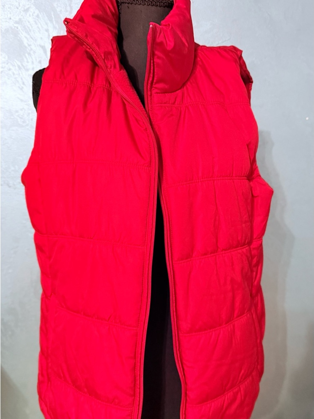 New York & Company Red Quilted Puffer Vest